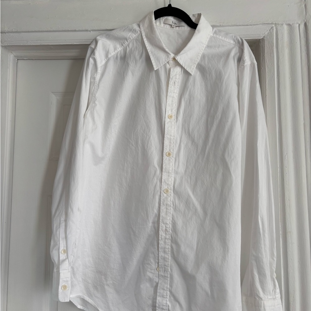 Tibi White Button-Down “Charlie” Shirt